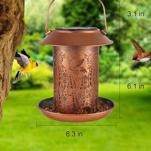 Bird Feeders for Outdoors Hummingbird Garden Decor Mothers Day Birthdays Gifts for Women Mom Grandma Solar Lanterns Outdoor Waterproof Metal Solar Decoration OutsideLED Lanterns for Yard, Patio Deals 5