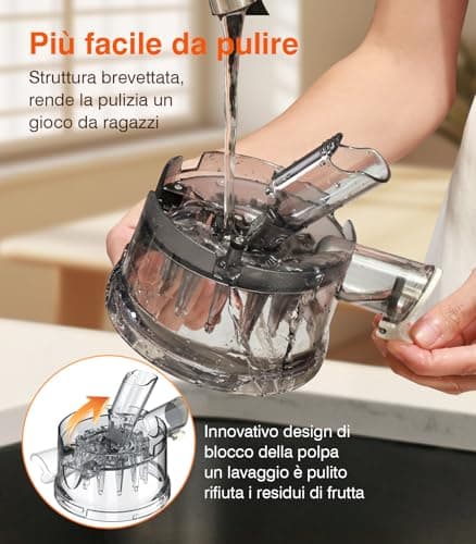 Cold Press Juicer, Zasmira Juicer Machines with Large Feeding Chute, Powerful Slow Juicer with Pulp Seperation, 99.6% Juice Purity, Easy to Clean, White 6