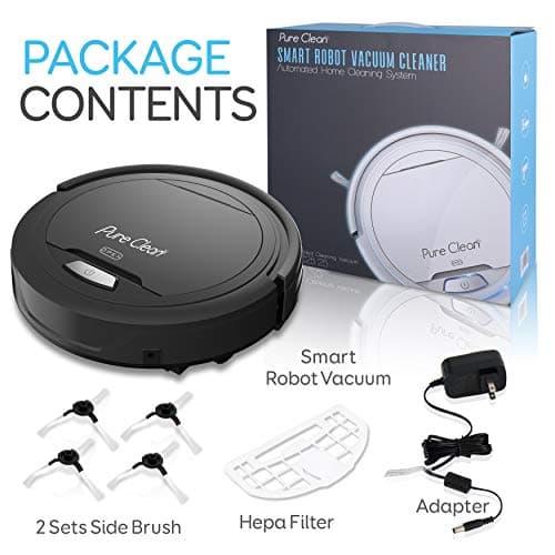 SereneLife Pure Clean Robot Vacuum Cleaner - Upgraded Lithium Battery 90 Min Run Time - Automatic Bot Self Detects Stairs Pet Hair Allergies Friendly Robotic Home Cleaning for Carpet Hardwood Floor 10