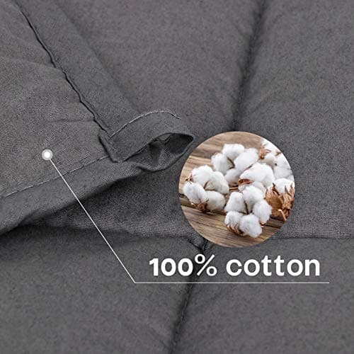 Nova Microdermabrasion Weighted Blanket (15 lbs, 48”x72” Grey) Cooling Breathable Heavy Blanket for Adults All Season Microfiber Material with Glass Beads Soft Thick Comfort Blanket 7