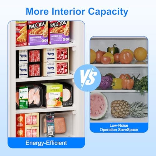 BANGSON 6.5 Cu.ft Upright Freezer, Stand up Freezer with Adjustable Thermostat, Removable Shelves, Reversible Single Door, for Bedroom/Home/Dorms/Apartment, Sliver 8