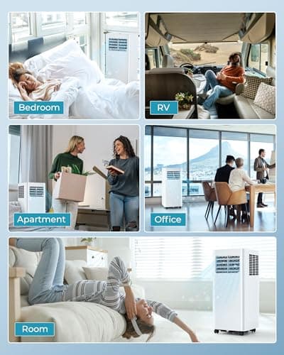 EUHOMY Portable Air Conditioners 8,000 Btu, 3 in 1 Portable Cooling AC with Dehumidifier, Fan, Sleep Modes, AC Unit with Remote Control & 24H Timer for Bedroom, Rooms, Apartments up to 350 Sq.Ft. 6