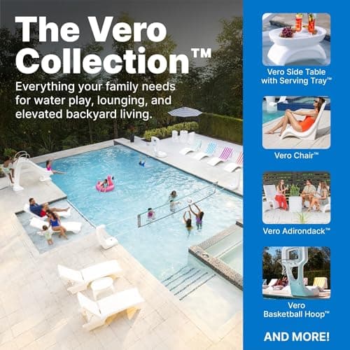 Step2 Vero Pool Lounger, Fade-Resistant, Waterproof Patio Furniture, Pool Lounge Chair for Sun Shelf, Use in Pools with Shelves Up to 12-Inches Deep or Outside Pool Deck, Weighted, White 9