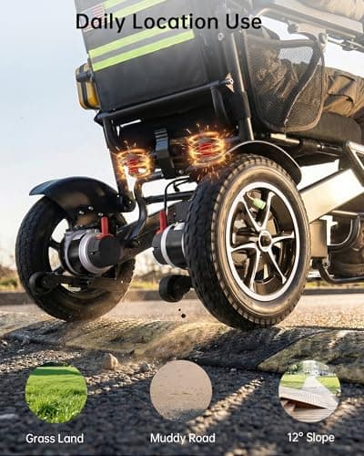 Goldseason Heavy Duty Electric Wheelchairs for Adults - 30 Miles Range & 400 lb Capacity, 500W Power Wheelchair with 13'' Large Tires, Foldable Mobility Motorized Wheelchair for Seniors, Black 8