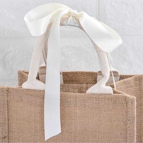 LEEQE Double Face Ivory/Antique White Satin Ribbon 7/8 inch X 25 Yards Polyester Ivory Ribbon for Gift Wrapping Very Suitable for Weddings Party Invitation Decorations and More 5