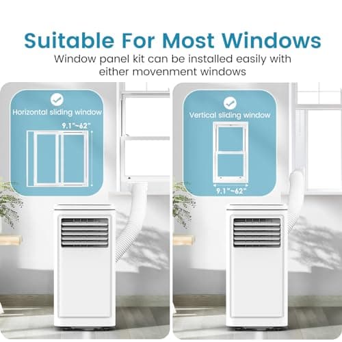 COWSAR 8000 BTU Portable Air Conditioners, Portable AC Cool up to 350 Sq.Ft, 4 Modes Room Air Conditioner with Remote/LED Display/24Hrs Timer/360° Wheels/Installation Kits, Ideal for Home/Office 6