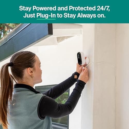 Arlo Essential Security Camera 2K (2025 Release) - Continuous Wired Plug-in Power Outdoor Camera, Person Recognition, Package Detection, Animated Preview, 1-Month Trial of Secure Plan, 1 Cam, White 7