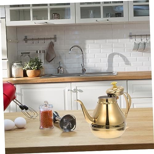 LABRIMP Electric Tea Kettle 1.2L Gold Teapot Stainless Steel Kettle Tea Kettles Stovetop Anti-Scald 7