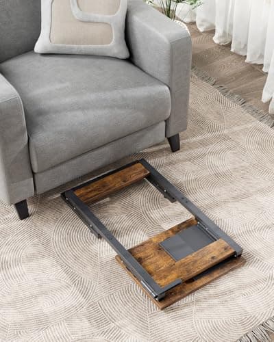 Evermagin 11.81" D x 15.75" W TV Tray Table, Foldable Laptop Table with Mouse Tray for Couch, Portable Laptop Desk, Sofa Side Desk for Living Room, Bedroom, Rustic Brown 7