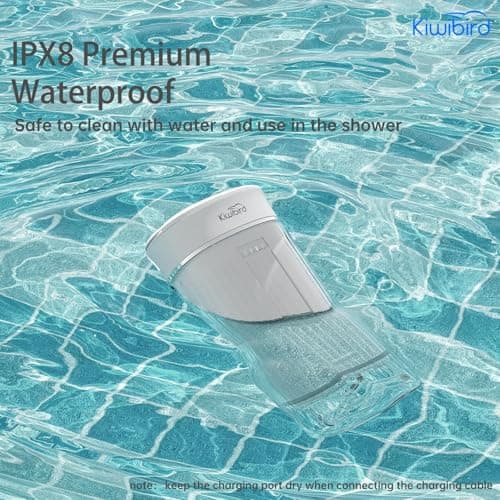 KIWIBIRD Mini Water Flosser for Travel, Ultra-Portable Cordless Oral Irrigator with UVC Light, IPX8 Waterproof 3 Modes, 230mL Teeth Cleaner for Tonsil Stones & Braces Care - Home & Travel (Grey) 9