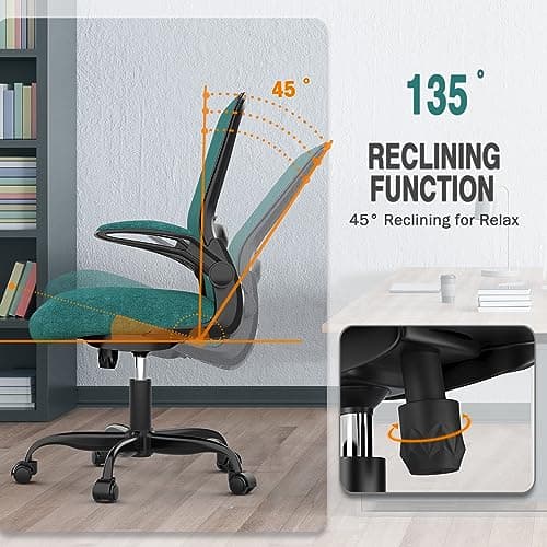 Mimoglad Office Chair, Ergonomic Desk Chair with Adjustable Lumbar Support, High Back Mesh Computer Chair with Flip-up Armrests-BIFMA Passed Task Chairs, Executive Chair for Home Office 6