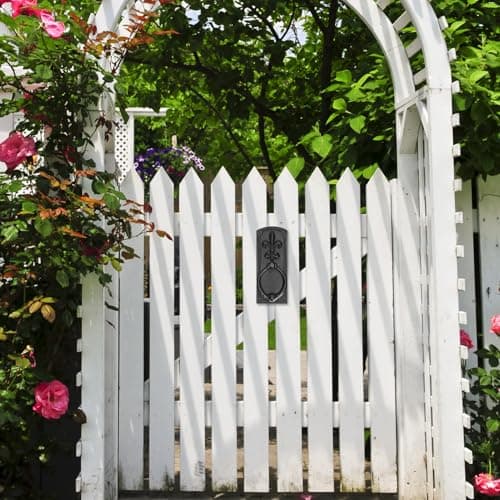 TECANA Door Knocker-Vintage Black Door Knockers for Front Door - Heavy Duty Cast Iron Front Door Knocker with Iris Carving Pattern 5