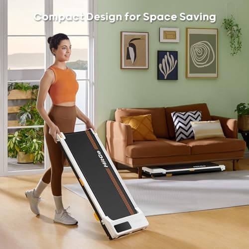 HitGo Small Walking Pad Under Desk Treadmill for Home & Office, Portable Slim Walk Pad with Remote Control & APP, Quiet Electric Treadmill for Women (4.0 MPH Max),White 7