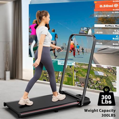 Incline Treadmill for Home, 300+ lb Capacity, Quiet Foldable Treadmills with Handle Bar, Compact Running Machine Walking Pad with APP 7
