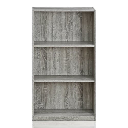 Furinno BASIC Book Shelf, 3-Tier Bookshelf with Open Shelves, Standing Bookcase, 9.3" x 21.8" x 39.5", for Organization and Storage, for Living Room, Bedroom, Home Office, French Oak 6