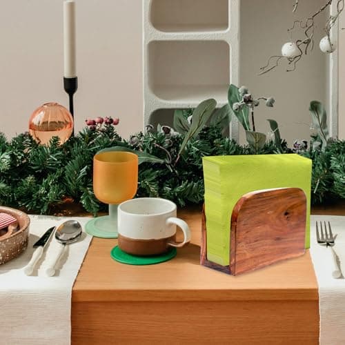FLORIXA Handmade Wood Napkin Holders For Kitchen Upright Paper Napkin Storage Dispenser House, Party, Restaurant, Hotel, Cafe, Bar (5.5"x 2.5"x 4") 8