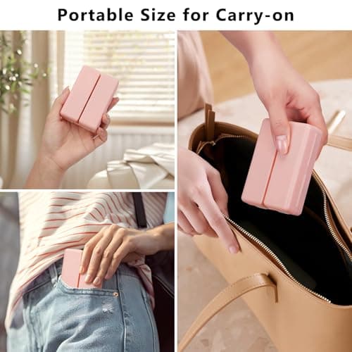 FYY Daily Pill Organizer, 7 Compartments Portable Pill Case Travel Pill Organizer,[Folding Design] Pill Box for Purse Pocket to Hold Vitamins,Cod Liver Oil,Supplements and Medication-Pink 3