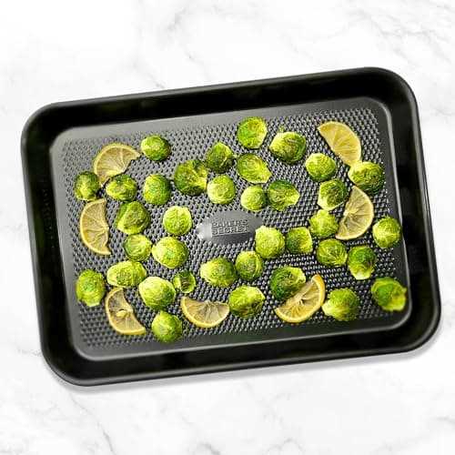 Baker's Secret Baking Sheet Pan Set, 3x Cookie Sheets for Oven, Diamond Texture Premium Air Flow Circulation, Set of 3 Baking Trays, Extra Thick 0.6mm with Diamond Base PFOA, PFOS, PTFE and PFAS free 8