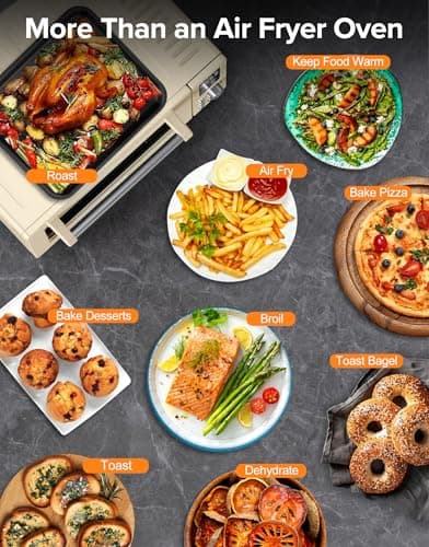 Nuwave Bravo Pro Smart Air Fryer Toaster Oven Combo, Airfryer Convection Oven Countertop, 10-in-1 Functions with Quicker & Even Crisp Technology, 1800W, 50-450°F, PFAS-Free, 21QT, Vanilla Cream 7