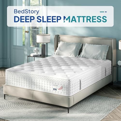 BedStory Queen Mattress 12 Inch, Deep Sleep Firm Mattress Extra Lumbar Support - Pain-Relief - Memory Foam Hybrid Euro Top Luxury Mattress, Individually Wrapped Pocket Coils 8