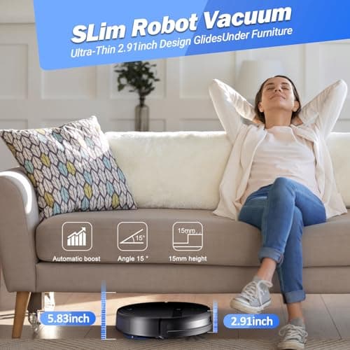 Kilgone Robot Vacuum and Mop Combo with Smart 3D Avoidance | Hands-Free Cleaning on Hard Floors & Carpets | Powerful Suction & Tangle-Free for Pet Hair | App/Wi-Fi/Alexa Control, Self-Charging 6