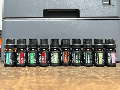 Ultimate Aromatherapy Diffuser & Essential Oil Set - Ultrasonic Top 10 Oils Modern with 4 Timer 7 Ambient Light Settings Therapeutic Grade Lavender 7