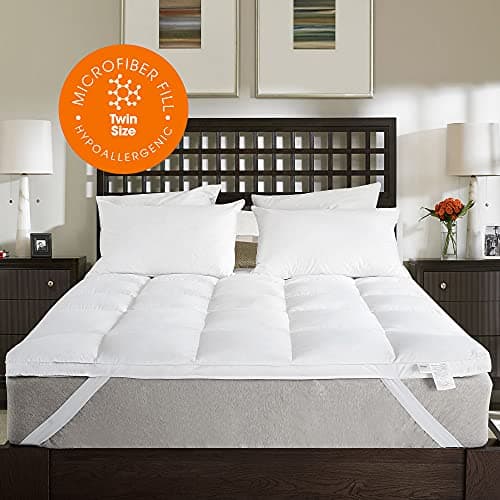 Cheer Collection Twin Mattress Topper – Ultra Plush Pillow Top Bed Topper, Breathable Down Alternative Mattress Pad with Anchor Bands, Soft Twin Size Mattress Cover for Extra Comfort 9