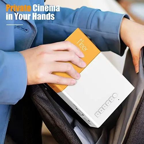 Mini Projector, Meer Portable Pico Full Color LED LCD Video Projector for Children Present, Video TV Movie, Party Game, Outdoor Entertainment with HDMI USB AV Interfaces and Remote Control 5