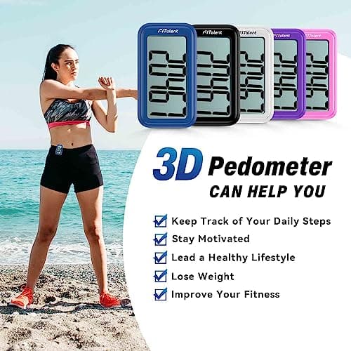 Pedometer for Walking Steps, 3D Accurate Simple Pedometer, Step Counter for Kids Men Women Seniors, Step Tracker with Clip Lanyard, Black 5