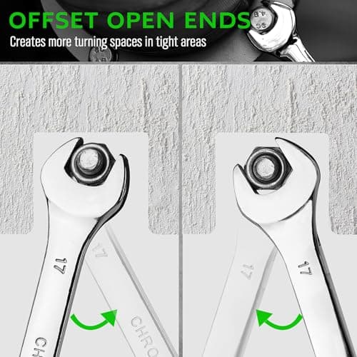 SWANLAKE 15-Piece Metric Combination Wrench Set, 12-Point Max Torque Open End Wrench Set, Cr-V Steel Wrenches 8, 9, 10, 11, 12, 13, 14, 15, 16, 17, 18, 19, 20, 21, 22mm with Storage Rack 6