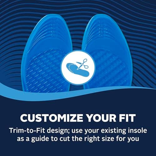 Airplus Super Gel Cushion Insole for Men’s Shoe Sizes 8-14 – All-Day Comfort, Shock Absorption, Gel Zones, Full-Length Footbed, Trim-to-Fit for Casual, Athletic, Dress Shoes, and Work Boots 7
