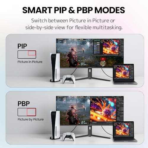 CRUA 40'' 5K Ultrawide Curved Gaming Monitor, 21:9, 5120 x 2160, 120Hz, IPS Computer Monitor with Built-in Speakers, AMD FreeSync, PIP/PBP, 120% sRGB, HDMI 2.0 & DP 1.4, Tilt/Height Adjustable-Black 7