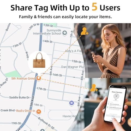 Esky Air Tracker Tags-4 Pack, Bluetooth Smart Luggage Tracker Works with Apple Find My APP (iOS Only, Not for Android), Key Finder and Item Locator for Luggage, Backpack, Suitcases, Wallet 6