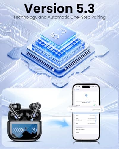 ZIUTY Wireless Earbuds Bluetooth Headphones, ANC/ENC Noise Cancelling, Ear Buds with Multifuntional Touch Screen, 40H Stereo Sound for Sports, IPX7 Clear Calls, 5 EQ for iOS Android (Jet Black) 9