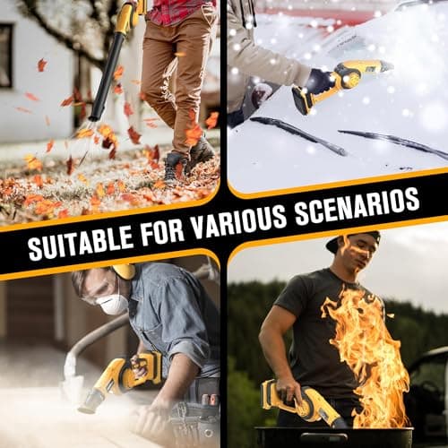 HEINPRO Cordless Leaf Blower Compatible with Dewalt 20V Max Battery (Tool Only), Up to 200MPH Small Electric Leaf Blower, 3 Speeds Mode, Battery Powered Mini Leaf Blowers for Patio 6