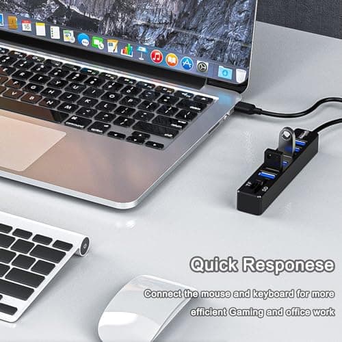 USB Hub with SD/TF Card Reader, VIENON 8 in 1 USB Extender USB Splitter with SD/Micro SD Memory Card Reader and 6 USB 2.0 Ports for PC, Laptops, Surface Pro, MacBook, iMac Pro-3FT 7