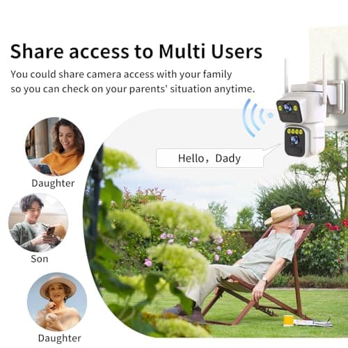 Luovisee Solar Security Cameras Outdoor Wireless,2.4G/5G WiFi Cameras for Home Security, Dual Lens PTZ Motion Zone,2-Way Audio,Night Vision,Weatherproof,SD/Cloud Storage 6