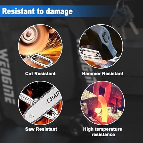 Bike Lock, Heavy Duty Anti-Theft 2.72 Ft Security Chain with 3 Keys, Waterproof for Bicycle,Scooter, Motorcycle, Door, Gate, Fence 6