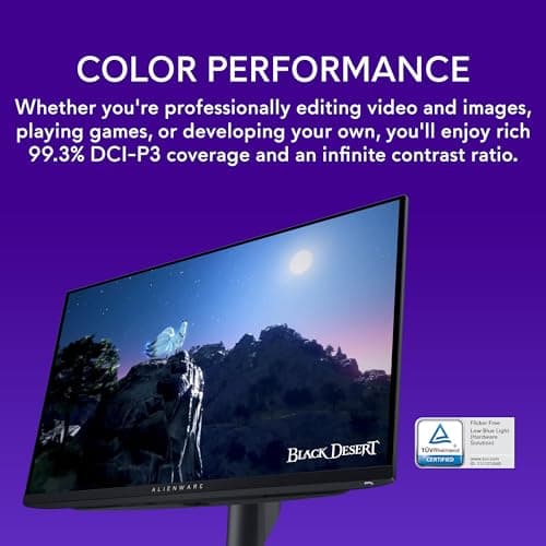 Alienware AW2725DF OLED Gaming Monitor - 26.7-inch Quantom-Dot WQHD (2560x1440) 360Hz 0.03Ms Display, AMD FreeSync Premium Pro, HDMI/DP/USB 3.2 Gen1, Height/Tilt/Swivel/Pivot Adjustability - Black 7