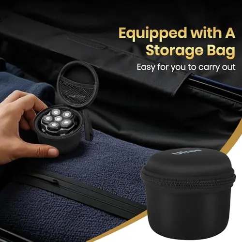 Ufree Head Shavers for Bald Men - IPX6 Waterproof Wet/Dry Bald Head Shaver, Detachable Rotary Blade for Clean Shave, Electric Shaver with LED Display, Storage Bag 6