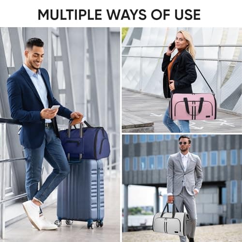 BALEINE Convertible Travel Garment Bag, Travel Suit Bag for Men, 2 in 1 Carry on Garment Bag for Hanging Clothes, Garment Duffel Bag for Travel Business (Black) 9