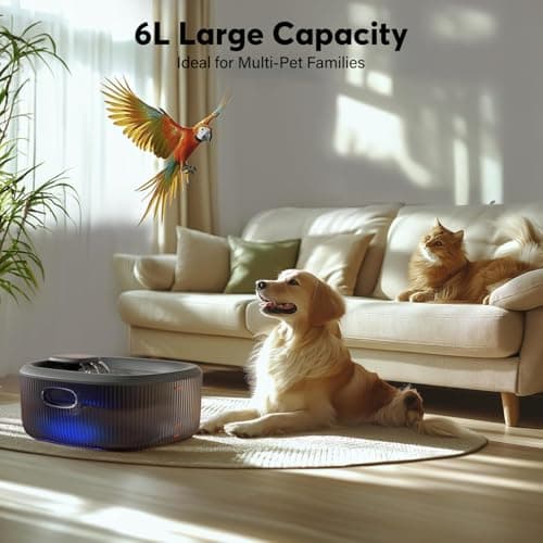 WOPET Dog Water Fountain for Large Dogs, 6L/205oz/1.7Gal Automatic Dog and Cat Water Fountain, Pet Water Dispenser with 2 Filters, Ultra-Quiet Pump, Great for Large Dogs Cats and Multi-Pet Home 5