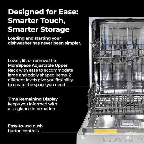 Kenmore 22-14585 24" Built-In Dishwasher - UltraWash, SmartWash, Sanitize Rinse, SmartDry, and Leak Detection - 14 Place Settings - 57 DBA - ENERGY STAR Certified - 24" - Stainless Steel 5