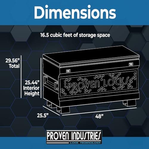 Proven Industries 48" Job Site Box, Heavy Duty Steel Tool Box, Made in the USA 2
