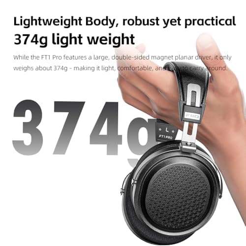 FiiO FT1 Pro Open-Back Planar Magnetic Wired Hi-Fi Headphones for Home, Studio, Recording, High Sensitivity (Black) 9