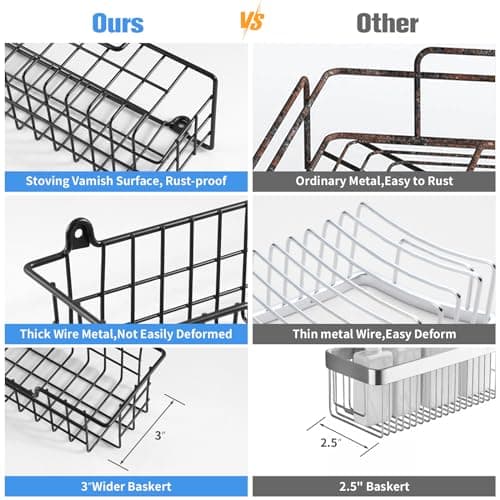 GUUKAR Spice Rack Organizer Wall Mount, Spice Organization Storage Shelf for Cabinet Door, 2 Packs Wall Spice Rack Saving Space for Kitchen, Black 7