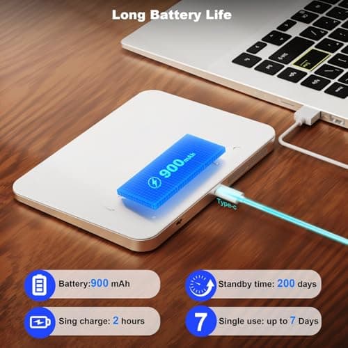 Polarmeta Wireless Trackpad for Mac & Windows with 2.4G USB, 7.5” Glass Surface Touchpad High Precision Multi-Gesture Control, Rechargeable & Portable Track Pad for Computer, MacBook, iMac, Laptop, PC 6