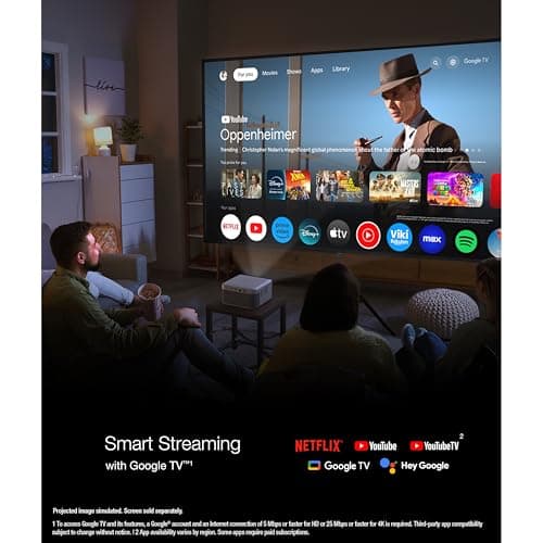 Epson EpiqVision Mini EF21 Portable Smart Laser Projector, Bright 1,000 Lumens, FHD 1080p HDR, 3-Chip 3LCD, Google TV, Netflix, Stereo Speakers, Family Party/Outdoor Backyard/Home Theater - White 5