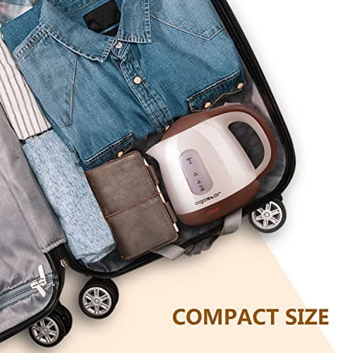 Aigostar Small Electric Kettle, 1L Portable Electric Tea Kettle 1100W with Automatic Shut-Off and Boil Dry Protection, Travel Hot Water Boiler Cordless for Making Coffee and Tea, BPA-Free, Brown 8