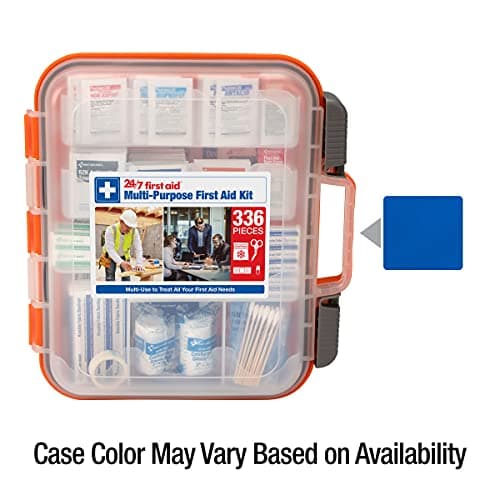 24/7 First Aid OSHA Compliant First aid Kit, All-Purpose 100-Person Emergency First Aid Kit for Business, Home, and Car in Plastic Case with Easy-Slide Latches, 336 Pieces 10